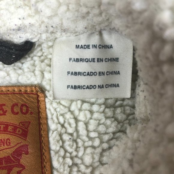 Levi's Sherpa Lined Jacket Adult Extra Extra Large Black Canvas Trucker Type 3 - Picture 6 of 13